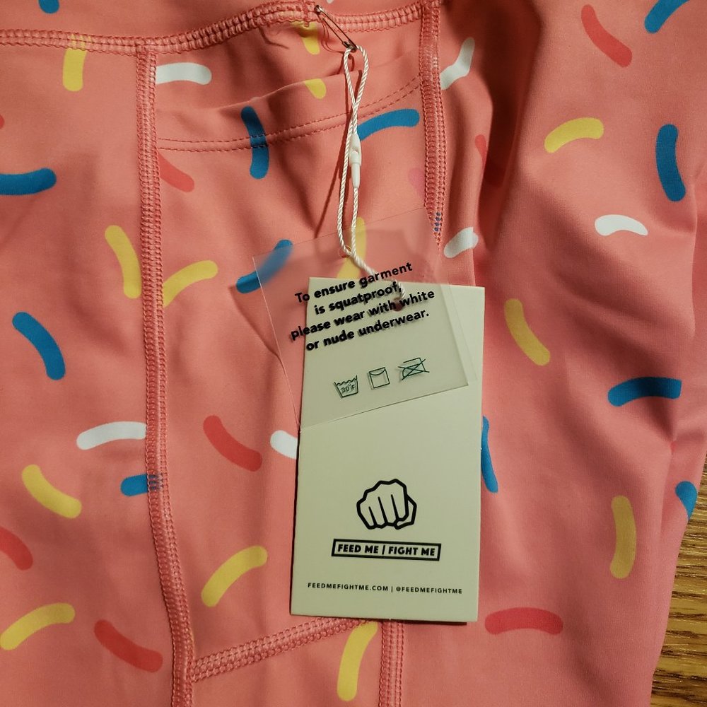 💖BNWT 💖 Feed Me Fight Me. Pink Donut Sprinkle Leggings